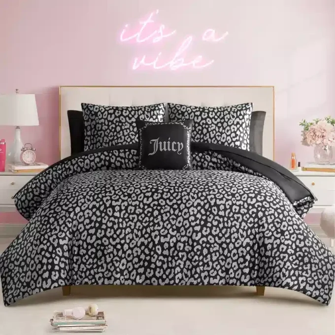 Modern Leopard Satin Bed in a Bag Bedding Set Modern Leopard Satin Bed in a Bag Bedding Set