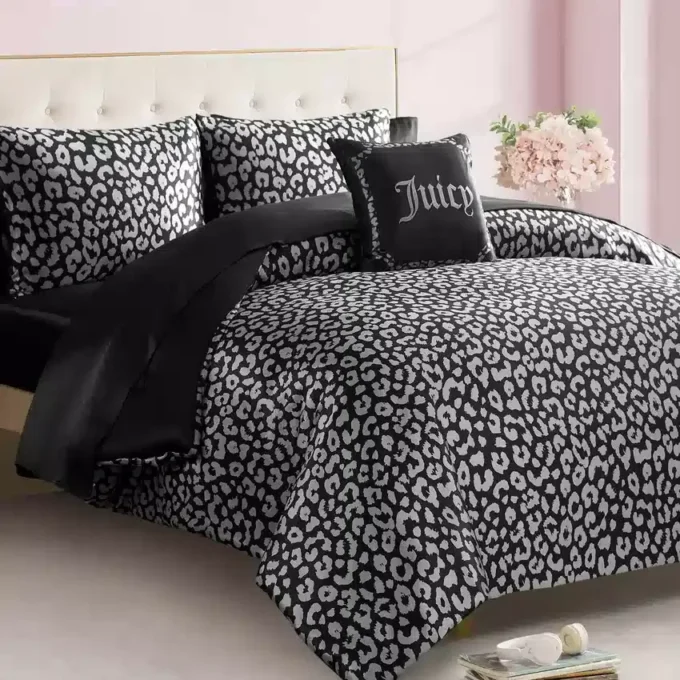 Modern Leopard Satin Bed in a Bag Bedding Set Modern Leopard Satin Bed in a Bag Bedding Set