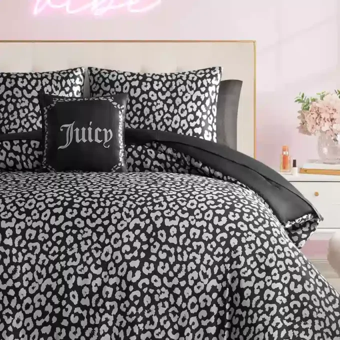 Modern Leopard Satin Bed in a Bag Bedding Set Modern Leopard Satin Bed in a Bag Bedding Set