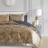 Monica Leopard Satin Reversible Comforter Set Monica Leopard Satin Reversible Comforter Set