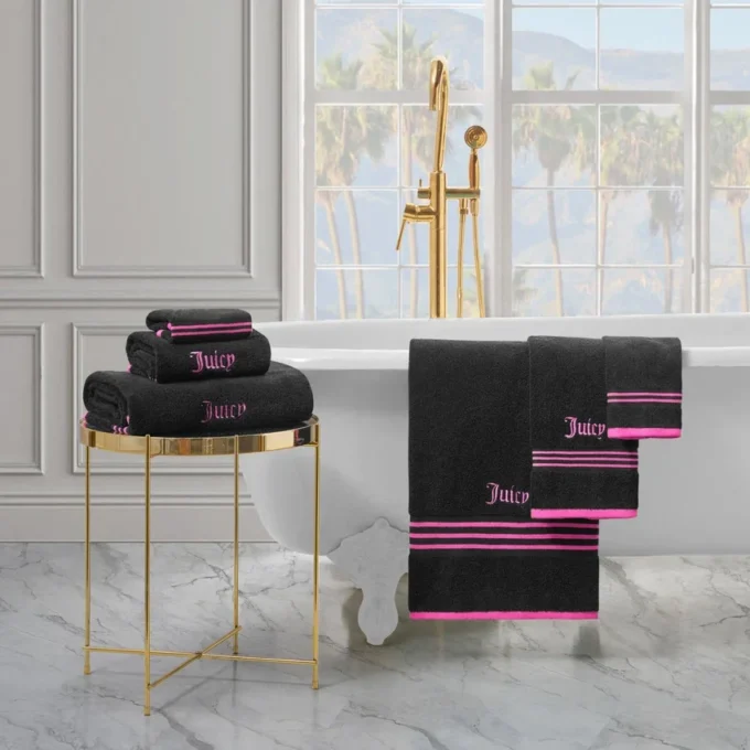 Neon Border Bath Towel Set Neon Border Bath Towel Set