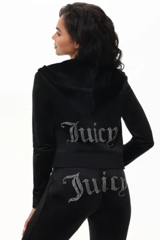 Custom Initial Og Big Bling Velour Hoodie