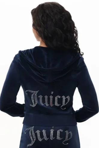 Custom Initial Og Big Bling Velour Hoodie