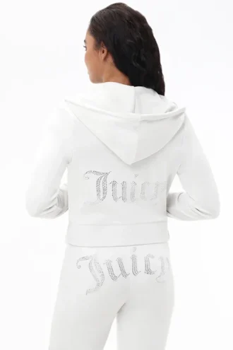 Custom Initial Og Big Bling Velour Hoodie