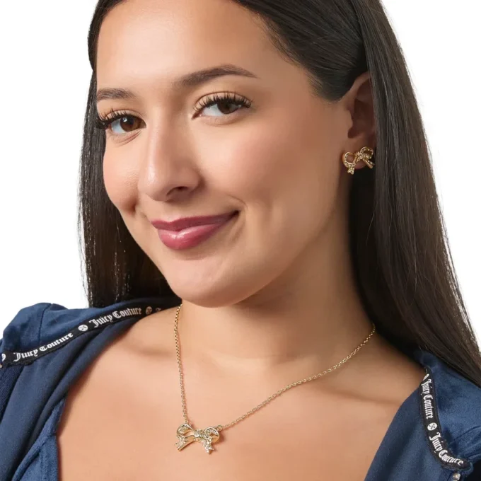 Pava Bow Necklace & Stud Earring Set Pava Bow Necklace & Stud Earring Set