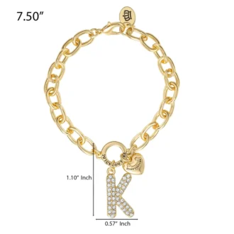Pava Initial Charm Bracelet, Letter K