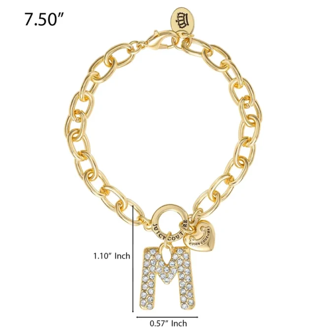 Pava Initial Charm Bracelet, Letter M Pava Initial Charm Bracelet, Letter M