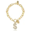 Pava Initial Charm Bracelet, Letter S Pava Initial Charm Bracelet, Letter S