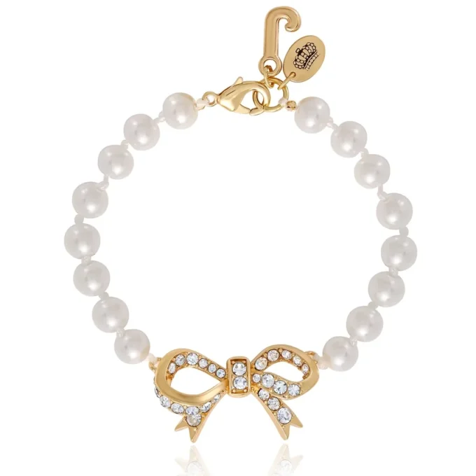 Pearl Bracelet with Pave Bow Pearl Bracelet with Pave Bow