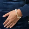 Pearl Bracelet with Pave Bow Pearl Bracelet with Pave Bow
