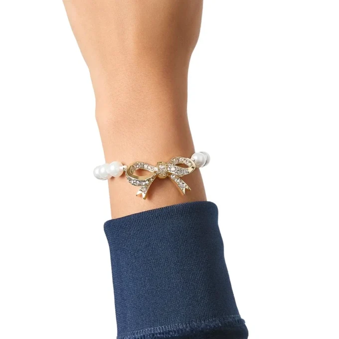 Pearl Bracelet with Pave Bow Pearl Bracelet with Pave Bow