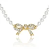 Pearl Necklace with Pava Bow Pearl Necklace with Pava Bow