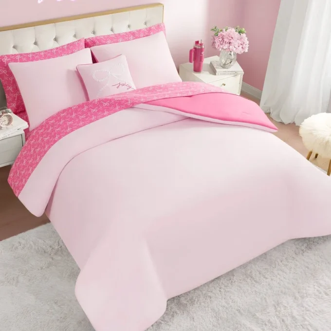 Pearly Bows Reversible Bed in a Bag Bedding Set Pearly Bows Reversible Bed in a Bag Bedding Set