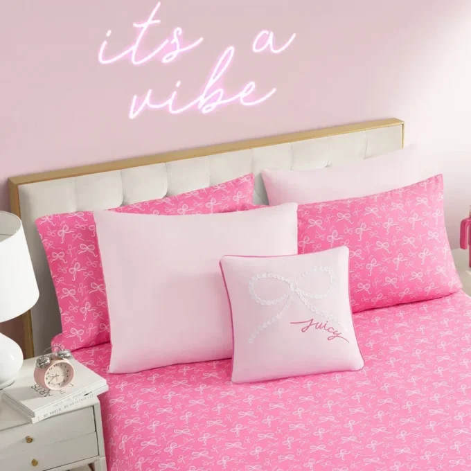 Pearly Bows Reversible Bed in a Bag Bedding Set Pearly Bows Reversible Bed in a Bag Bedding Set