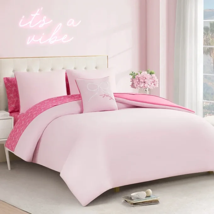 Pearly Bows Reversible Bed in a Bag Bedding Set Pearly Bows Reversible Bed in a Bag Bedding Set