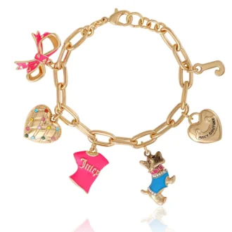 Pink and Gold Charm Bracelet