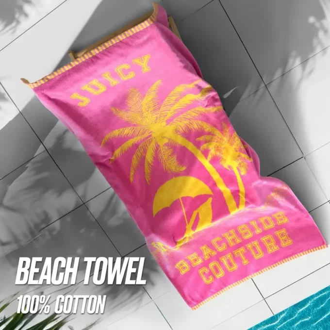 Pink Beachside Couture Cotton Beach Towel Pink Beachside Couture Cotton Beach Towel