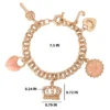Pink Charm Bracelet with Pave Accents Pink Charm Bracelet with Pave Accents