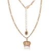 Pink Crystal Crown Pendant Necklace & Stud Earrings Set Pink Crystal Crown Pendant Necklace & Stud Earrings Set