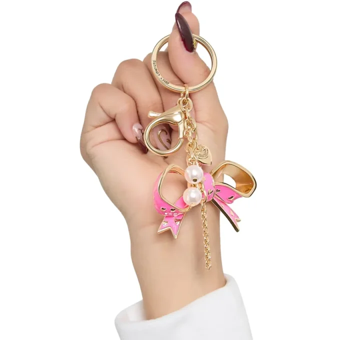 Pink Enamel Heart Keychain Bag Charm Pink Enamel Heart Keychain Bag Charm