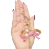 Pink Enamel Heart Keychain Bag Charm Pink Enamel Heart Keychain Bag Charm