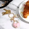 Pink Padlock Heart Keychain Bag Charm Pink Padlock Heart Keychain Bag Charm