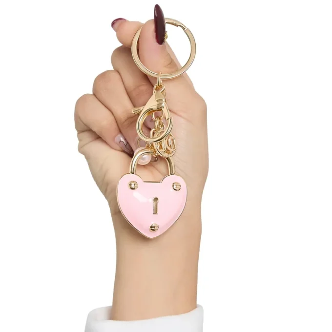 Pink Padlock Heart Keychain Bag Charm Pink Padlock Heart Keychain Bag Charm