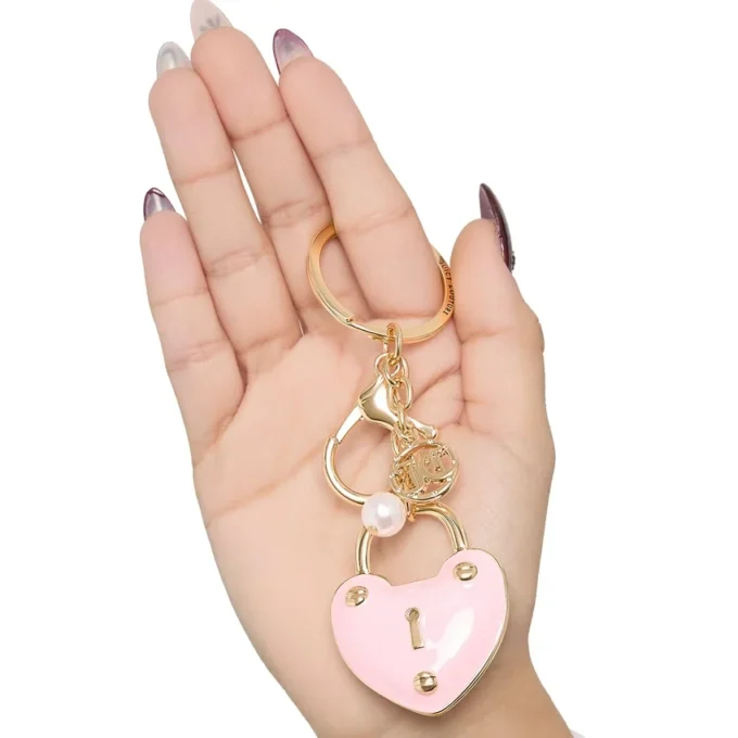 Pink Padlock Heart Keychain Bag Charm Pink Padlock Heart Keychain Bag Charm