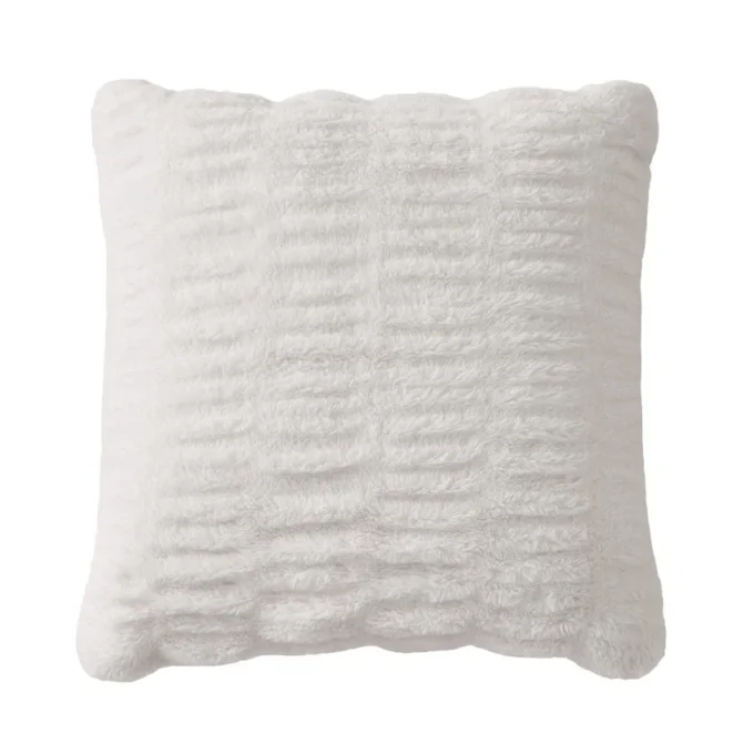 Pleated Faux Fur Decorative Pillow