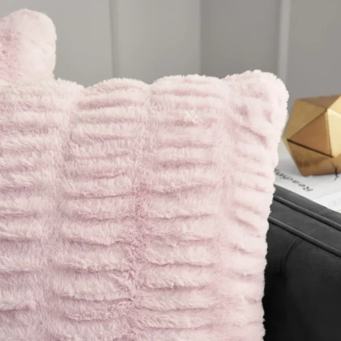 Pleated Faux Fur Decorative Pillow