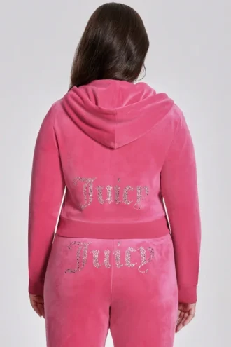 Plus-Size Angel Couture Big Bling Velour Hoodie Plus-Size Angel Couture Big Bling Velour Hoodie