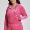 Plus-Size Angel Couture Big Bling Velour Hoodie Plus-Size Angel Couture Big Bling Velour Hoodie