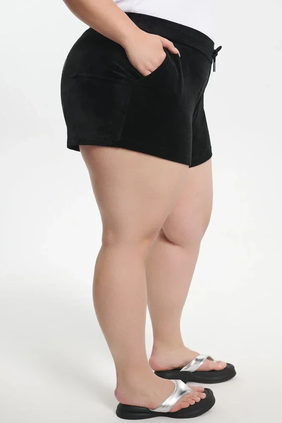 Plus-Size Big Bling Velour Shorts Plus-Size Big Bling Velour Shorts