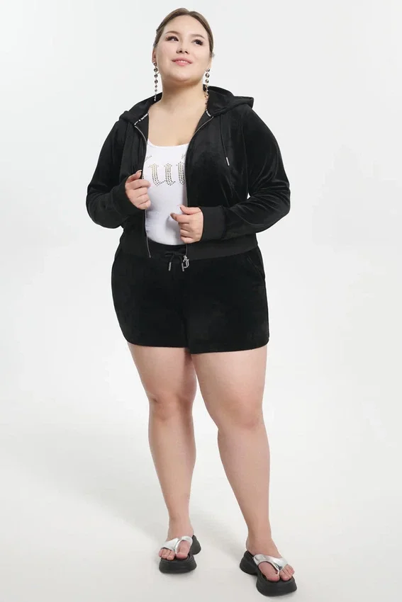 Plus-Size Big Bling Velour Shorts Plus-Size Big Bling Velour Shorts