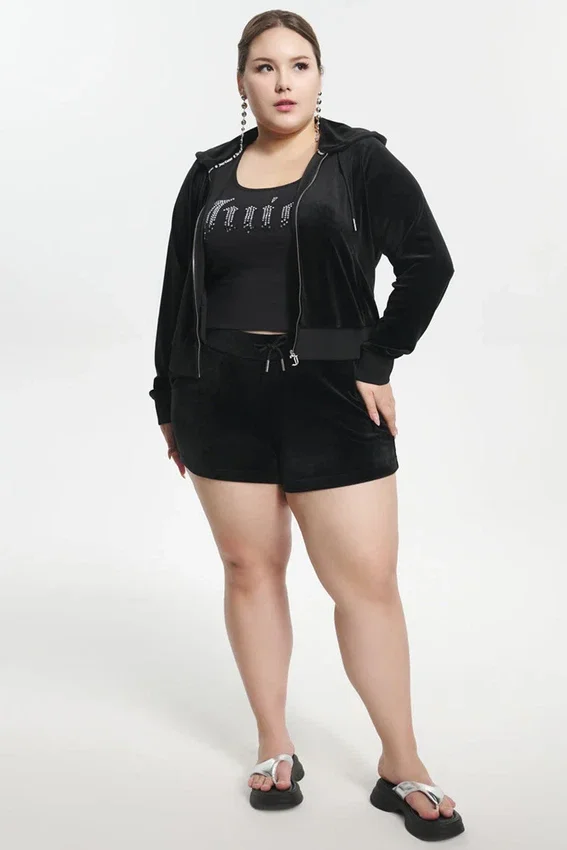 Plus-Size Big Bling Velour Shorts Plus-Size Big Bling Velour Shorts