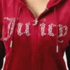 Plus-Size Front Mixed Crystals Velour Hoodie Plus-Size Front Mixed Crystals Velour Hoodie