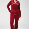 Plus-Size Front Mixed Crystals Velour Hoodie Plus-Size Front Mixed Crystals Velour Hoodie