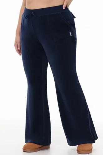 Plus-Size Hollywood Scottie Snap Pocket Cotton Velour Track Pants Plus-Size Hollywood Scottie Snap Pocket Cotton Velour Track Pants