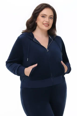 Plus-Size Og Big Bling Velour Hoodie Plus-Size Og Big Bling Velour Hoodie