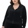 Plus-Size Og Big Bling Velour Hoodie Plus-Size Og Big Bling Velour Hoodie