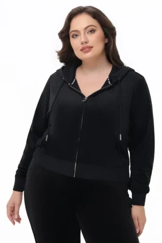 Plus-Size Og Big Bling Velour Hoodie Plus-Size Og Big Bling Velour Hoodie