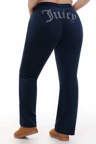 Plus-Size Og Big Bling Velour Track Pants