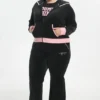 Plus-Size Sweetheart Cotton Velour Track Pants Plus-Size Sweetheart Cotton Velour Track Pants