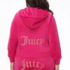 Plus-Size Technicolor Customizable Big Bling Velour Hoodie Plus-Size Technicolor Customizable Big Bling Velour Hoodie