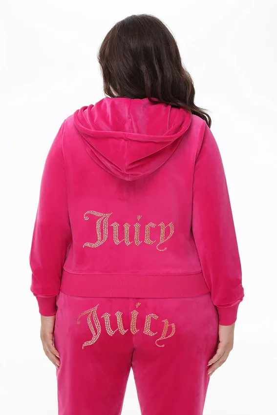 Plus-Size Technicolor Customizable Big Bling Velour Hoodie Plus-Size Technicolor Customizable Big Bling Velour Hoodie