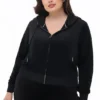 Plus-Size Technicolor Customizable Big Bling Velour Hoodie Plus-Size Technicolor Customizable Big Bling Velour Hoodie