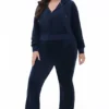 Plus-Size Technicolor Customizable Big Bling Velour Hoodie Plus-Size Technicolor Customizable Big Bling Velour Hoodie