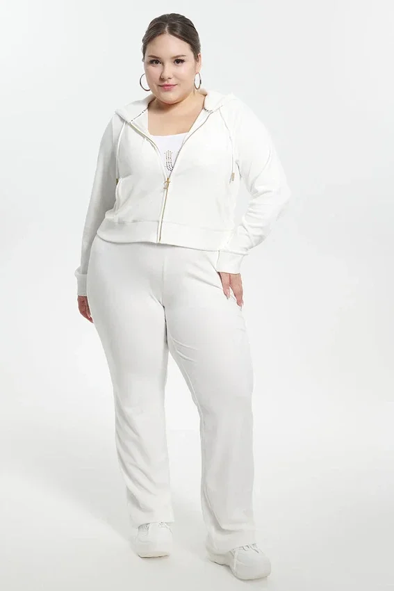 Plus-Size Technicolor Customizable Big Bling Velour Hoodie Plus-Size Technicolor Customizable Big Bling Velour Hoodie