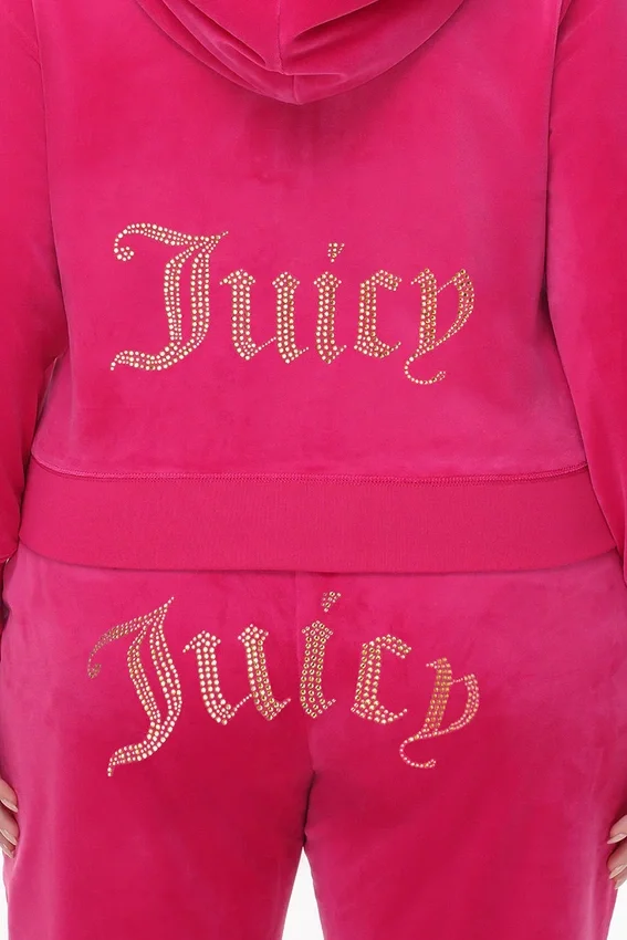 Plus-Size Technicolor Customizable Big Bling Velour Hoodie Plus-Size Technicolor Customizable Big Bling Velour Hoodie