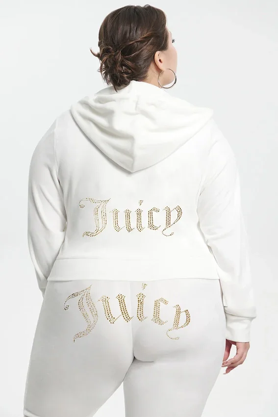 Plus-Size Technicolor Customizable Big Bling Velour Hoodie Plus-Size Technicolor Customizable Big Bling Velour Hoodie